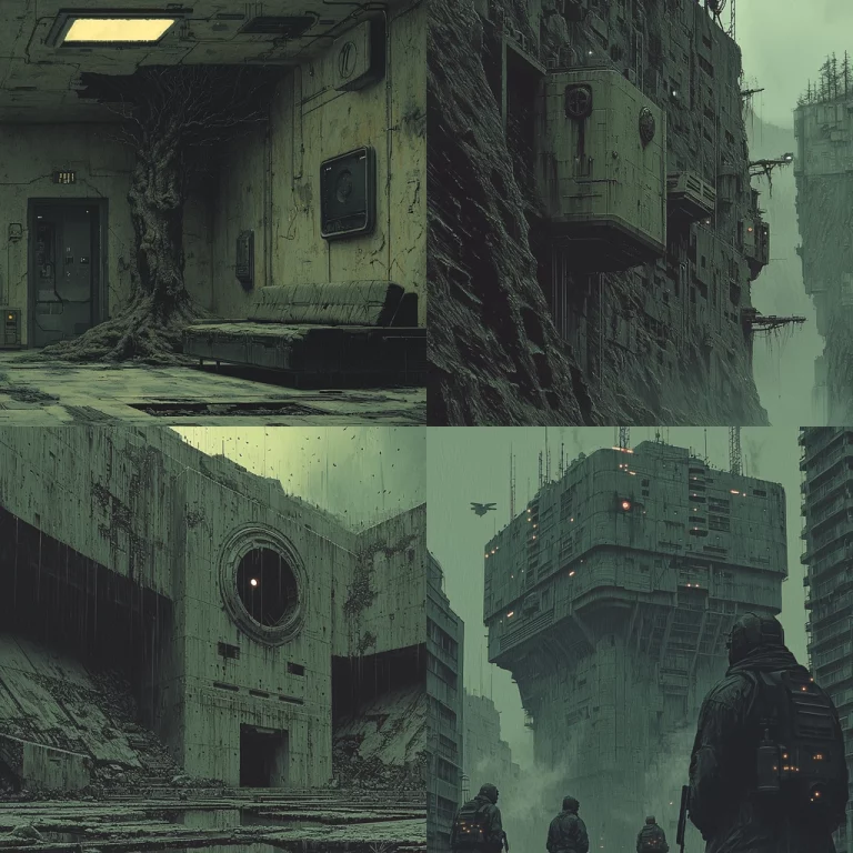 Dark Industrial Realism - Midjourney style sref code