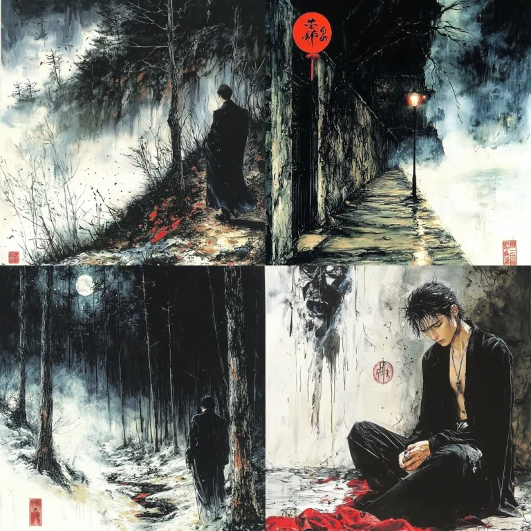 Expressive Contrast Ink - Midjourney style sref code