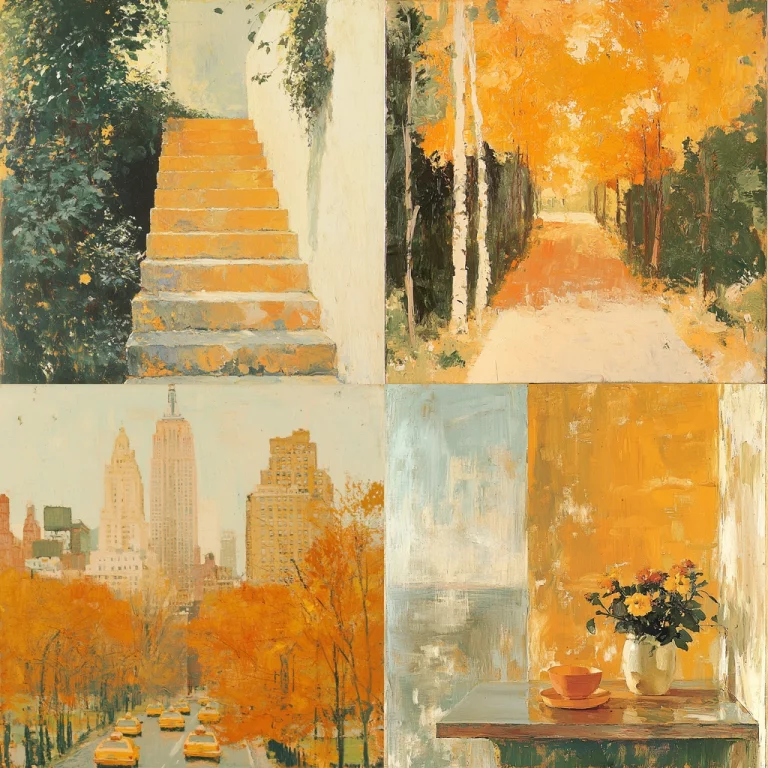 Golden Autumnal Paint Strokes - Midjourney style sref code