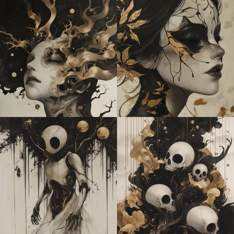 Golden Black Swirl - Midjourney style sref code