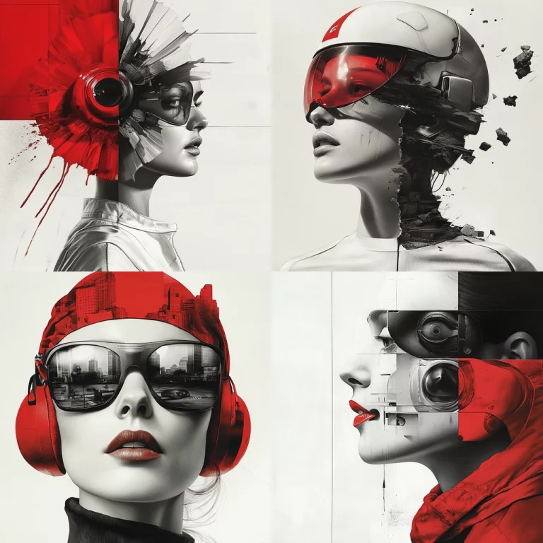 Red-Black Sharp Contrast - Midjourney style sref code