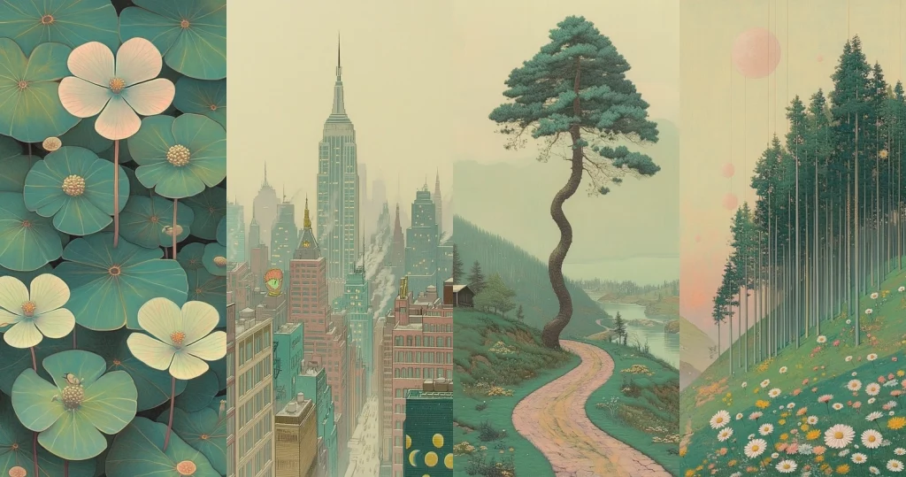 Muted Pastel Natural Fusion - Midjourney style sref code