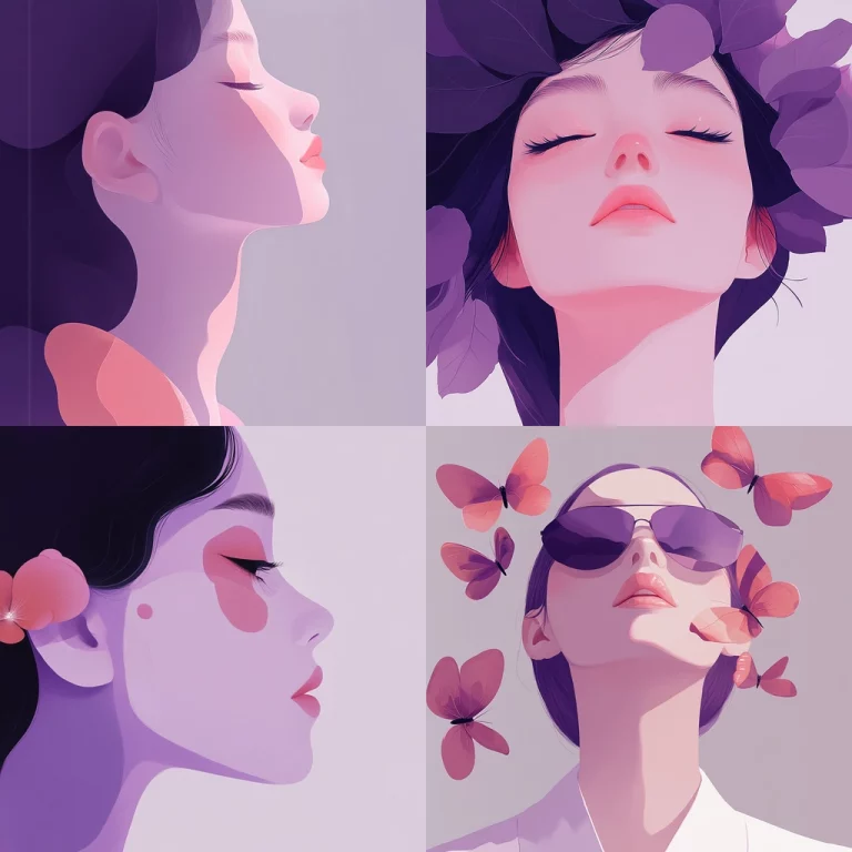 Soft Violet Illustration - Midjourney style sref code
