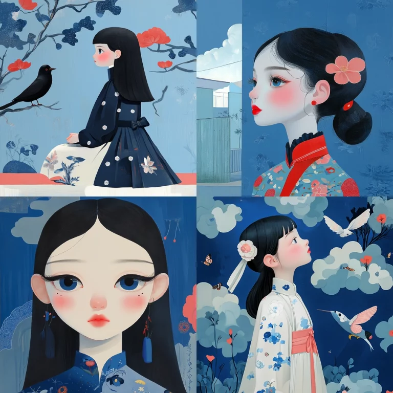 Cool Tone Oriental Patterns - Midjourney style sref code