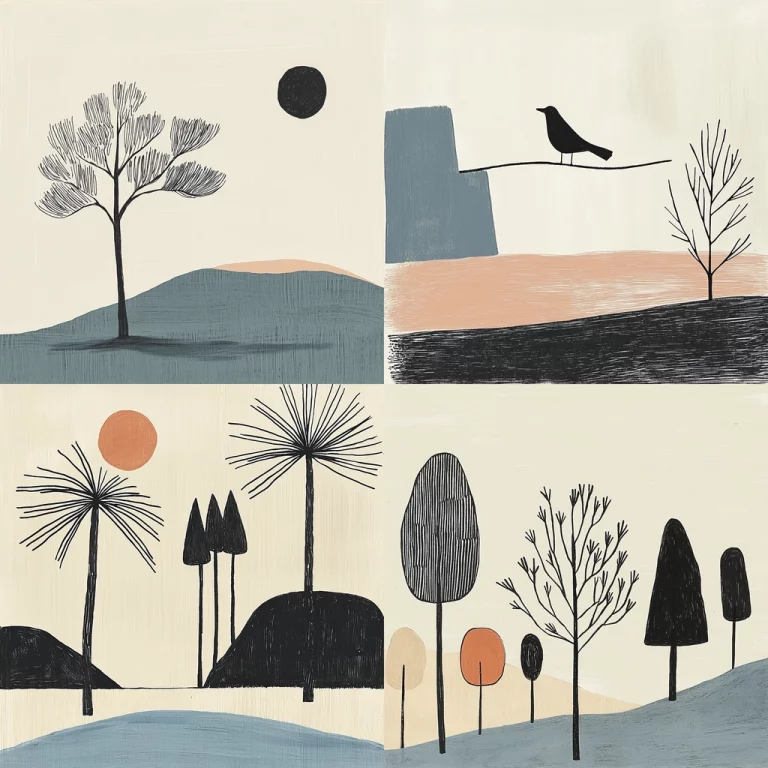 Monochrome Organic Lines - Midjourney style sref code