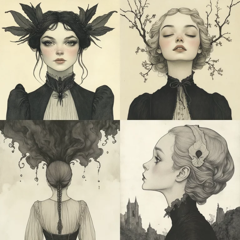 Monochrome Gothic Elegance - Midjourney style sref code