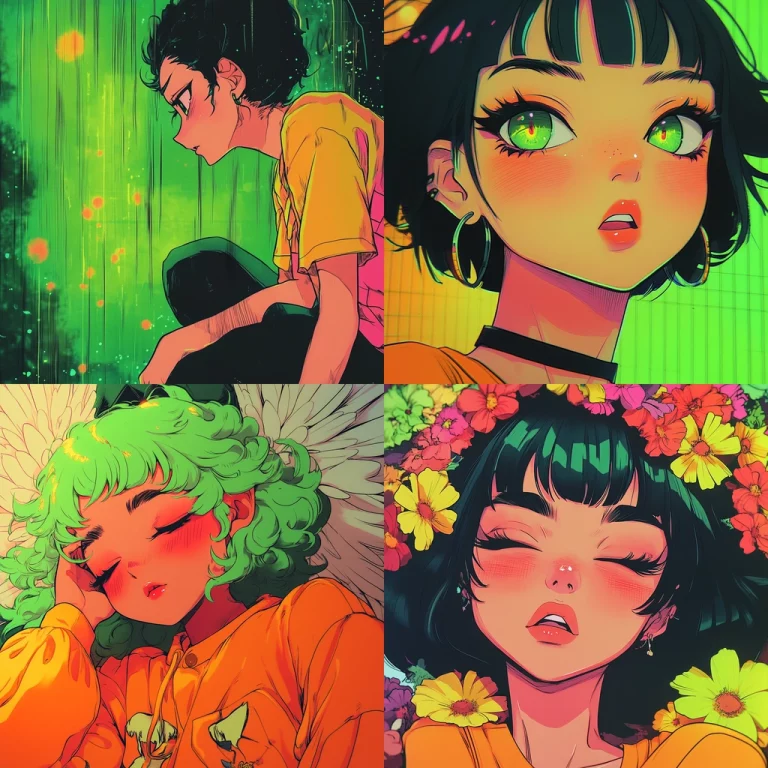 Vivid Anime Contrast - Midjourney style sref code