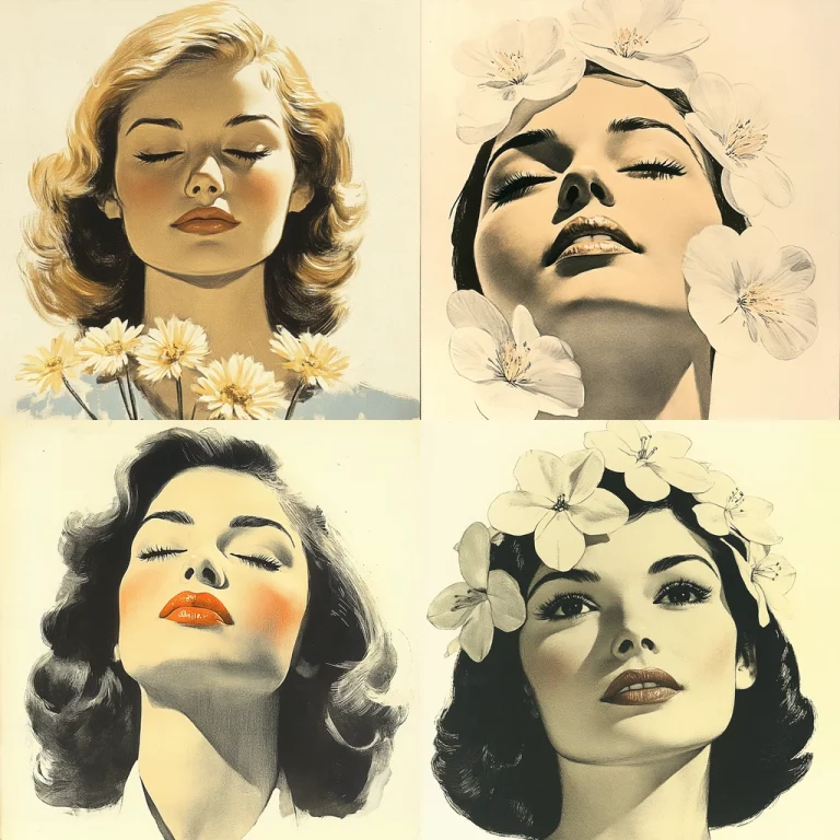 Vintage Floral Silhouette - Midjourney style sref code