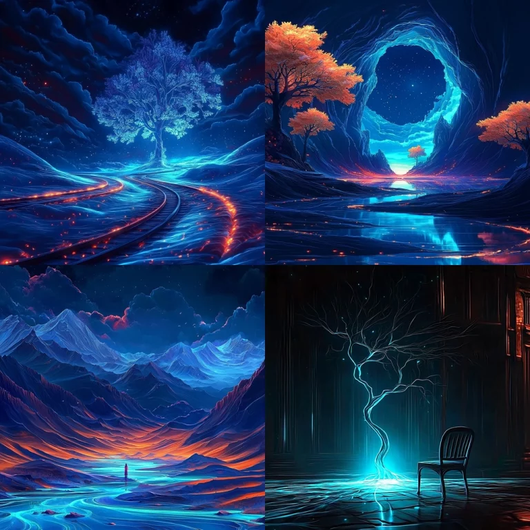 Luminous Cyanscape Lighting - Midjourney style sref code