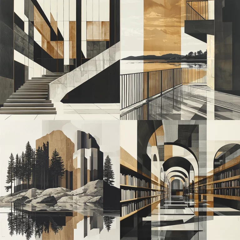 Geometric Modernism with Earth Tones - Midjourney style sref code