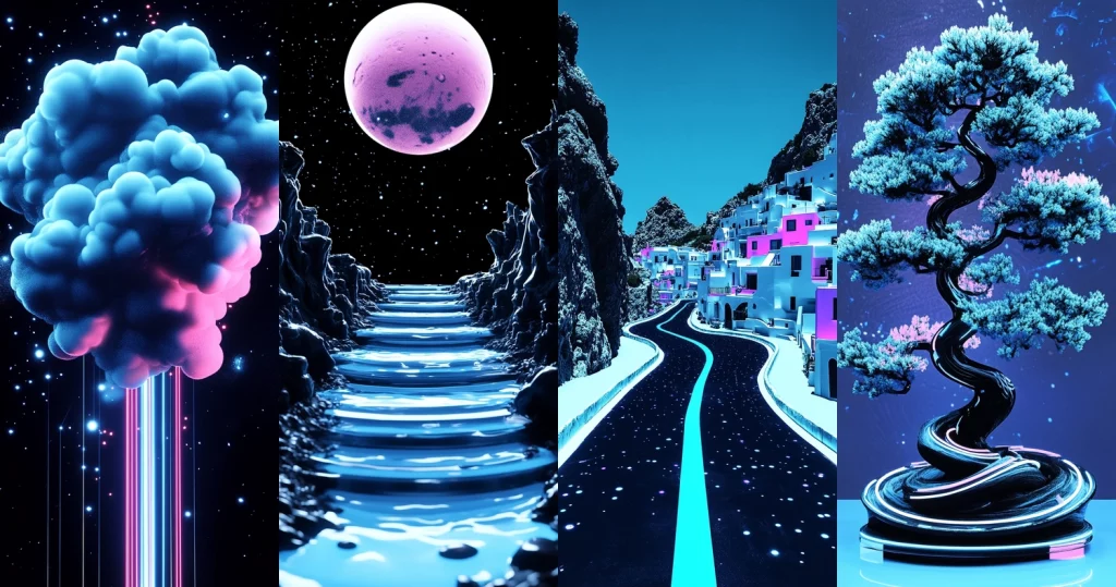 Neon Glow and Dark Contrast - Midjourney style sref code