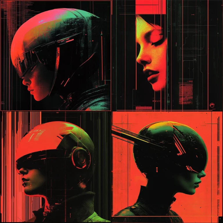 Neon Cybernetic Glitch - Midjourney style sref code