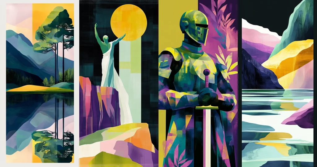 Vivid Geometric Multicolor - Midjourney style sref code