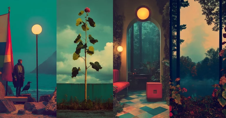 Moody Cyan Orange Lighting - Midjourney style sref code