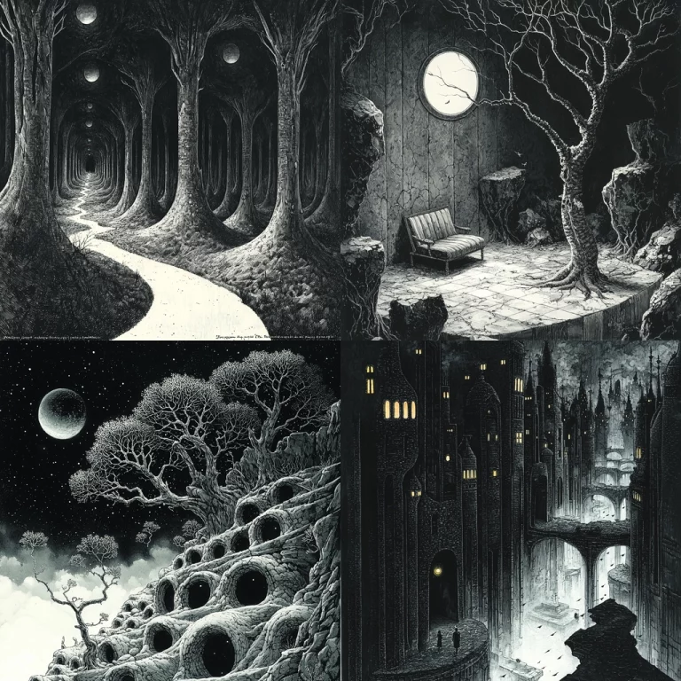 Monochrome Gothic Fantasy - Midjourney style sref code