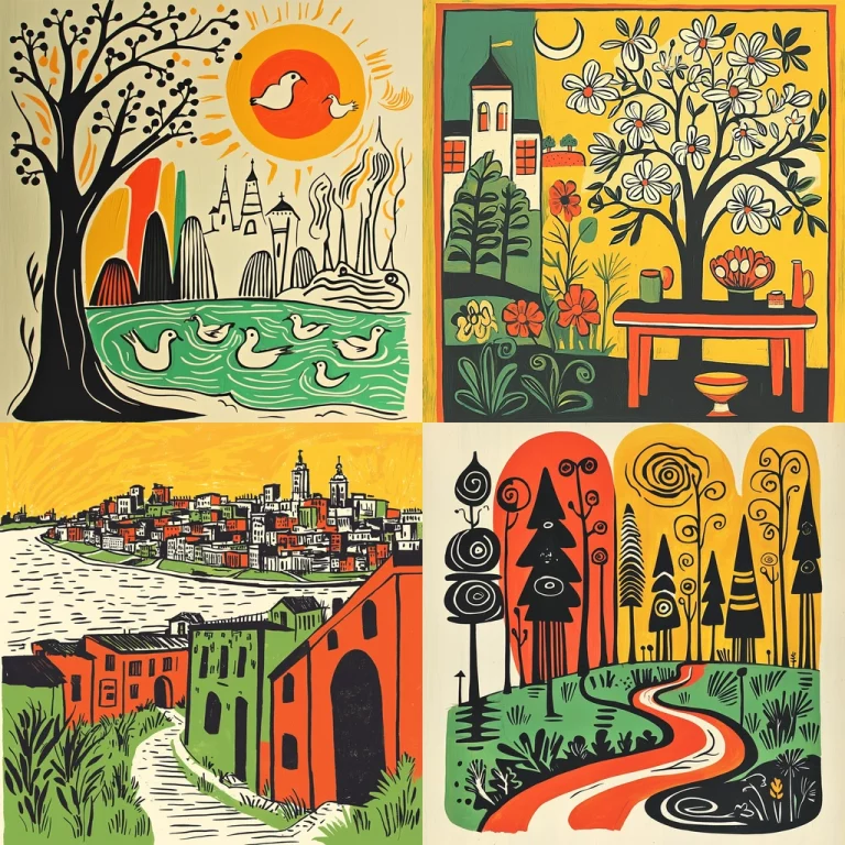 Vibrant Retro Illustration - Midjourney style sref code