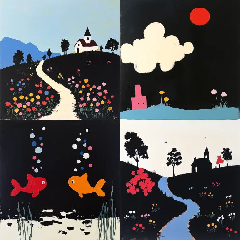 Bold High Contrast Night Landscape - Midjourney style sref code