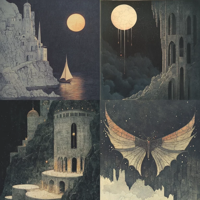 Moonlit Gothic Architecture - Midjourney style sref code