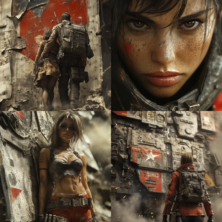 Grungy Dystopian Scene - Midjourney style sref code