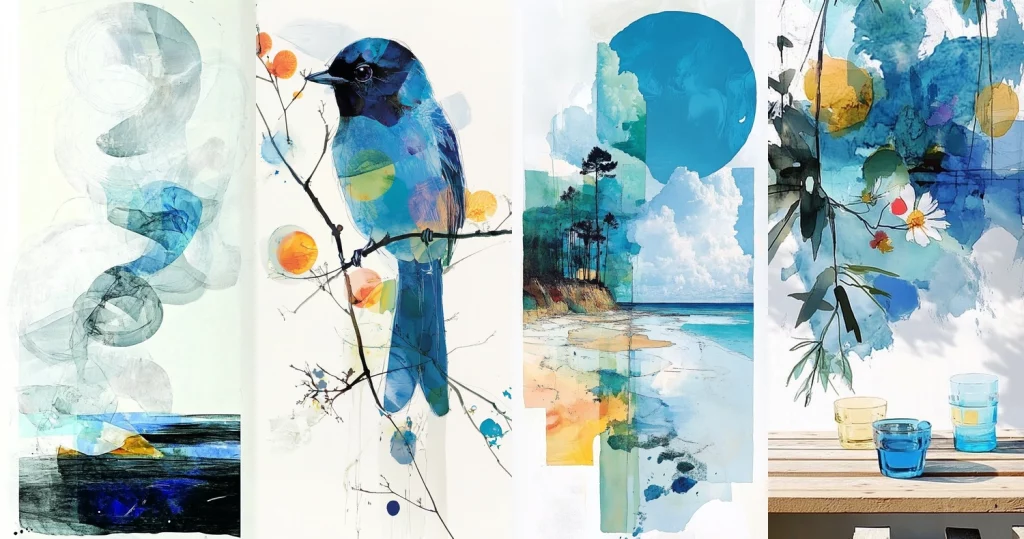 Clear Blue Layers - Midjourney style sref code