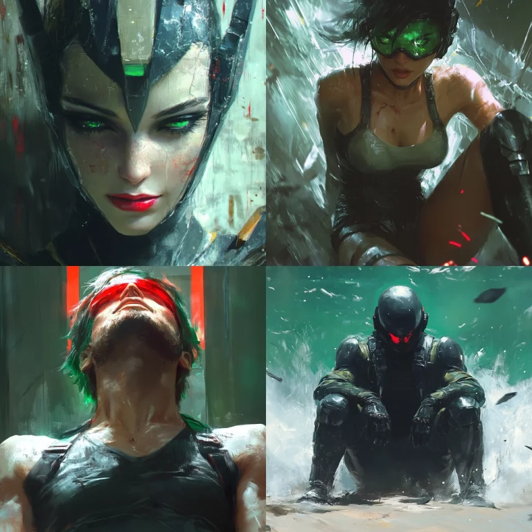 Dynamic Brushstrokes with Neon Glow - Midjourney style sref code