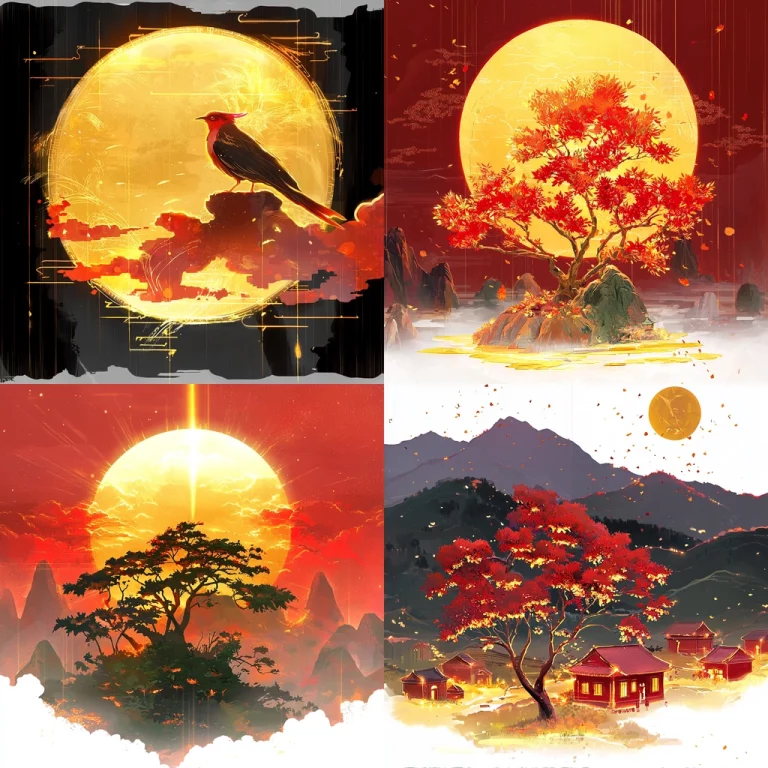 Radiant Golden Red Contrast - Midjourney style sref code