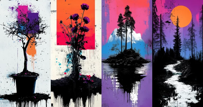 Vivid Color Contrast with Black - Midjourney style sref code