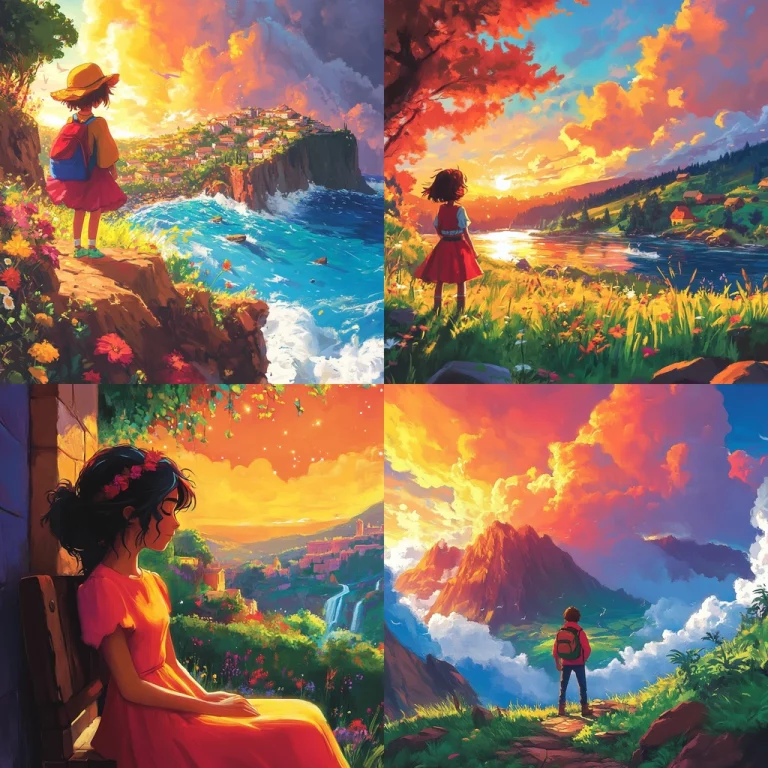 Vivid Sunset Landscapes - Midjourney style sref code