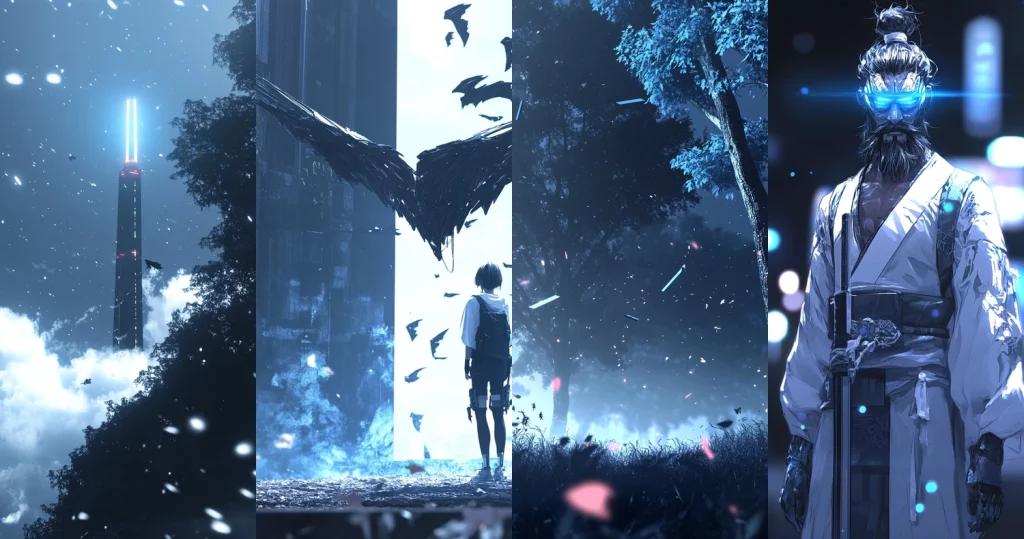 Neon Lighting with Cool Blue Hues - Midjourney style sref code