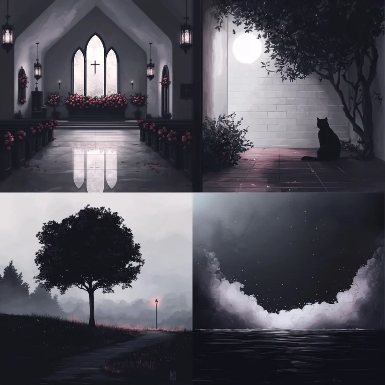 Monochrome Gothic Serenity - Midjourney style sref code