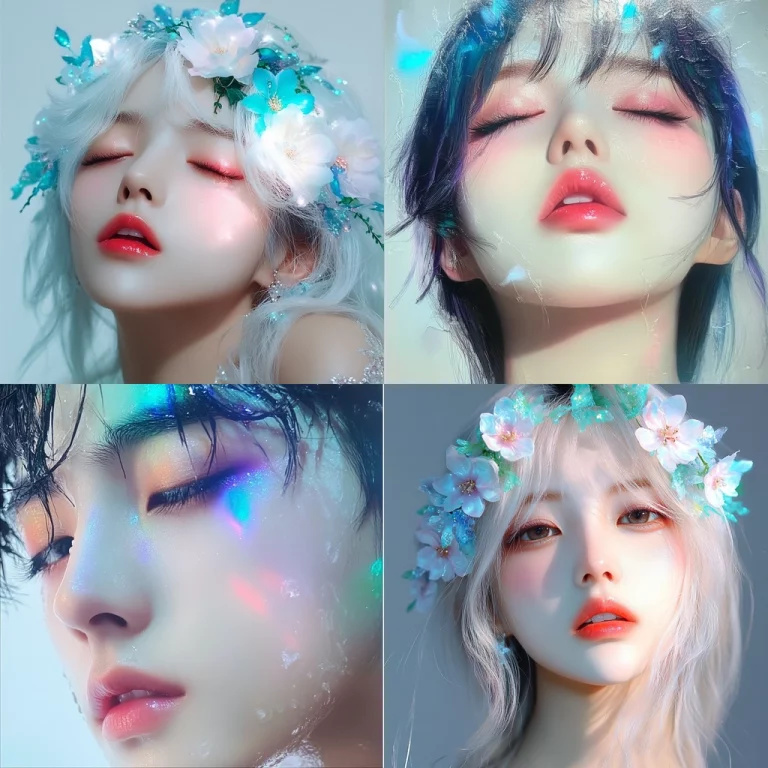 Iridescent Floral and Pastel Fusion - Midjourney style sref code