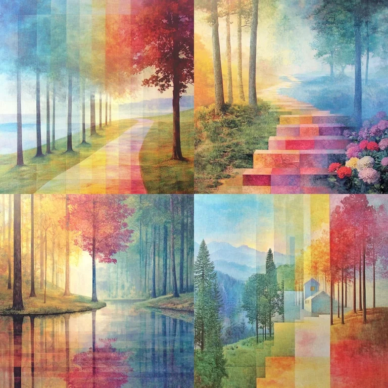 Color-Gradient Textured Landscapes - Midjourney style sref code