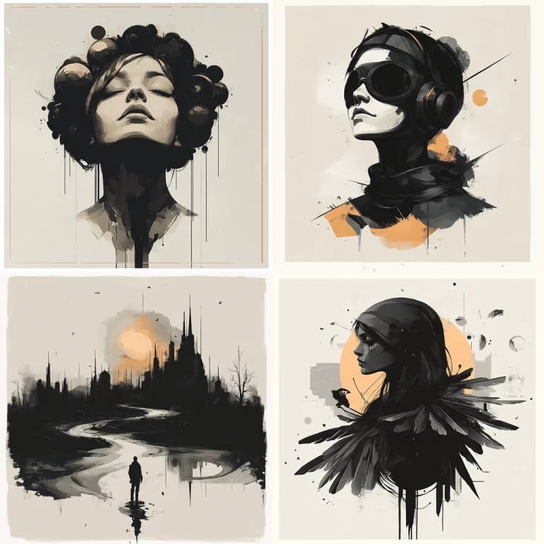 Monochrome Ink Expression - Midjourney style sref code