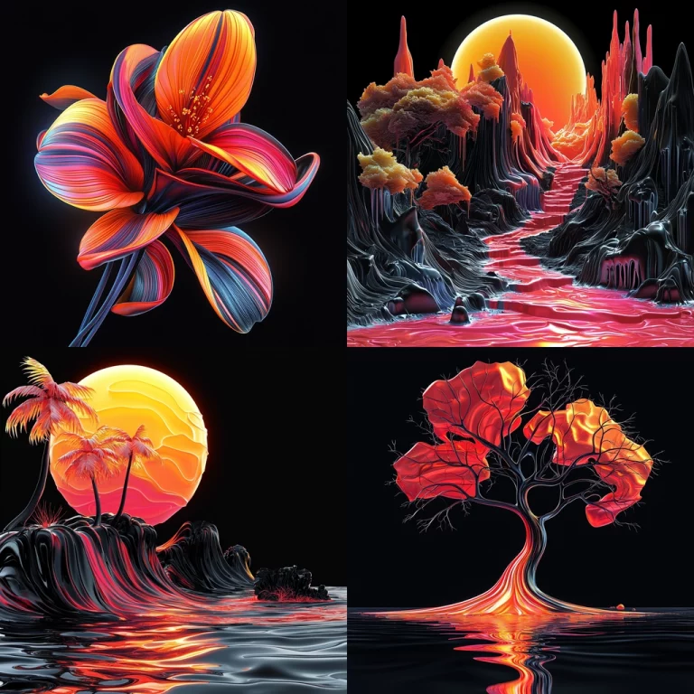 Vibrant Neon Flow - Midjourney style sref code