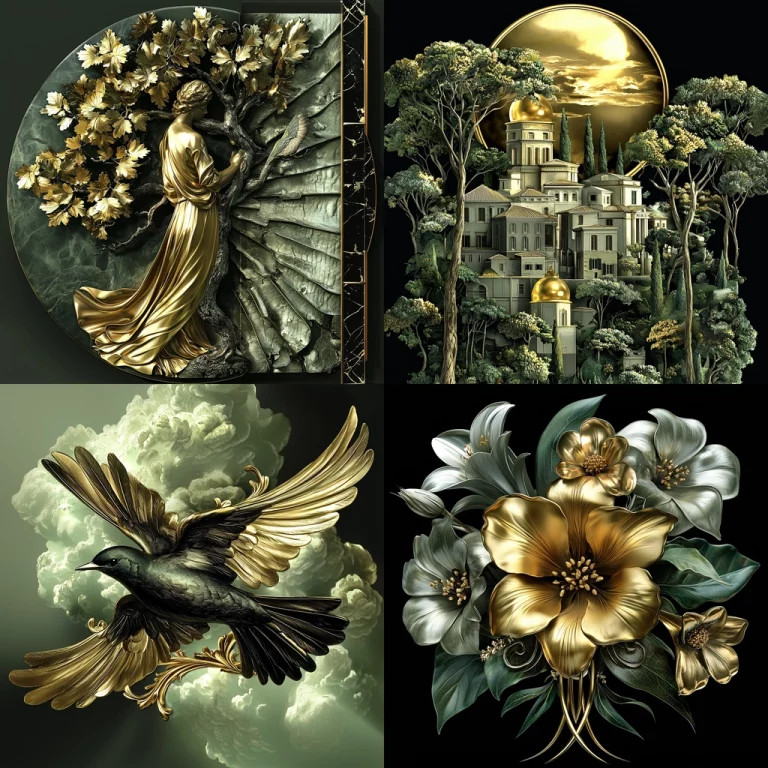 Golden Textured Surreal Realism - Midjourney style sref code