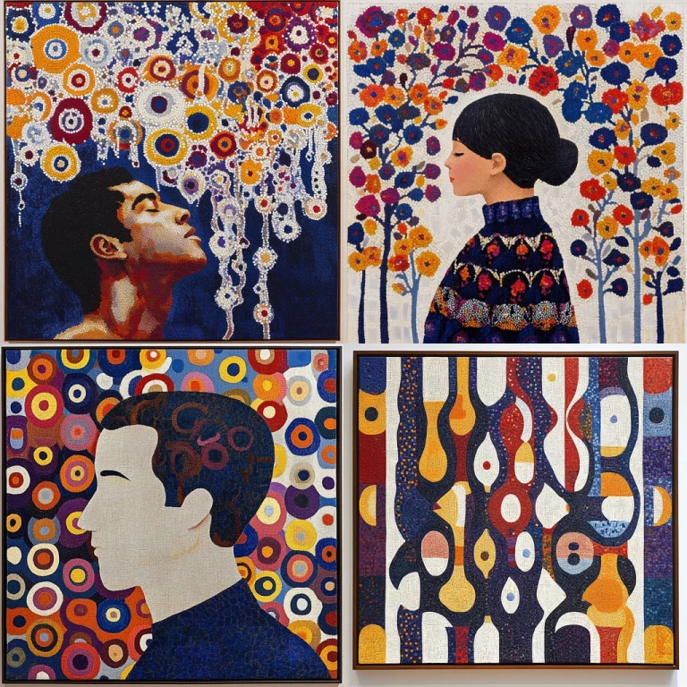 Vibrant Modernist Textural Patterns - Midjourney style sref code