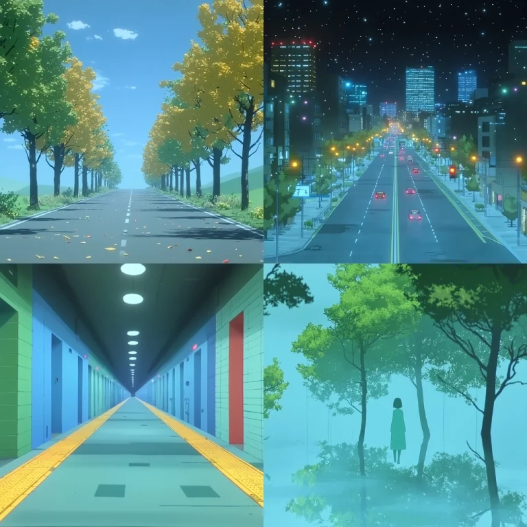 Cool Tone Anime Ambience - Midjourney style sref code