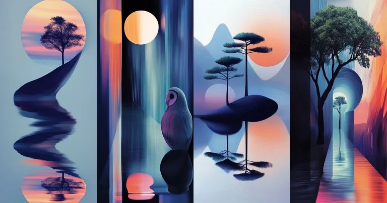 Vibrant Gradient Silhouettes - Midjourney style sref code