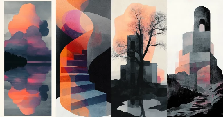 Gradient Geometric Dreamscape - Midjourney style sref code