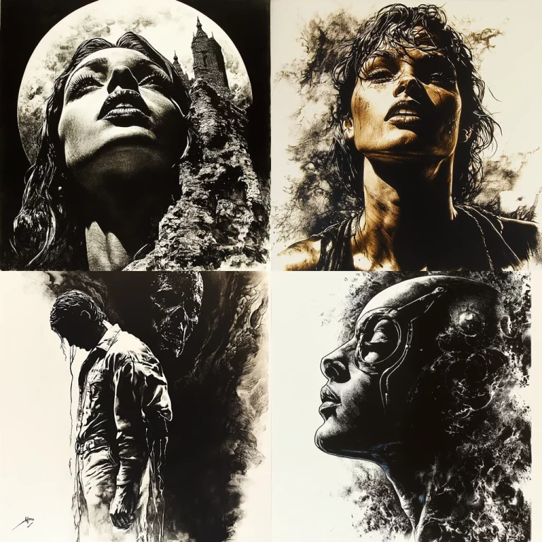 High Contrast Ink Shadows - Midjourney style sref code