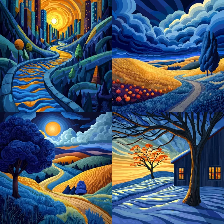 Bright Contrasting Landscapes - Midjourney style sref code