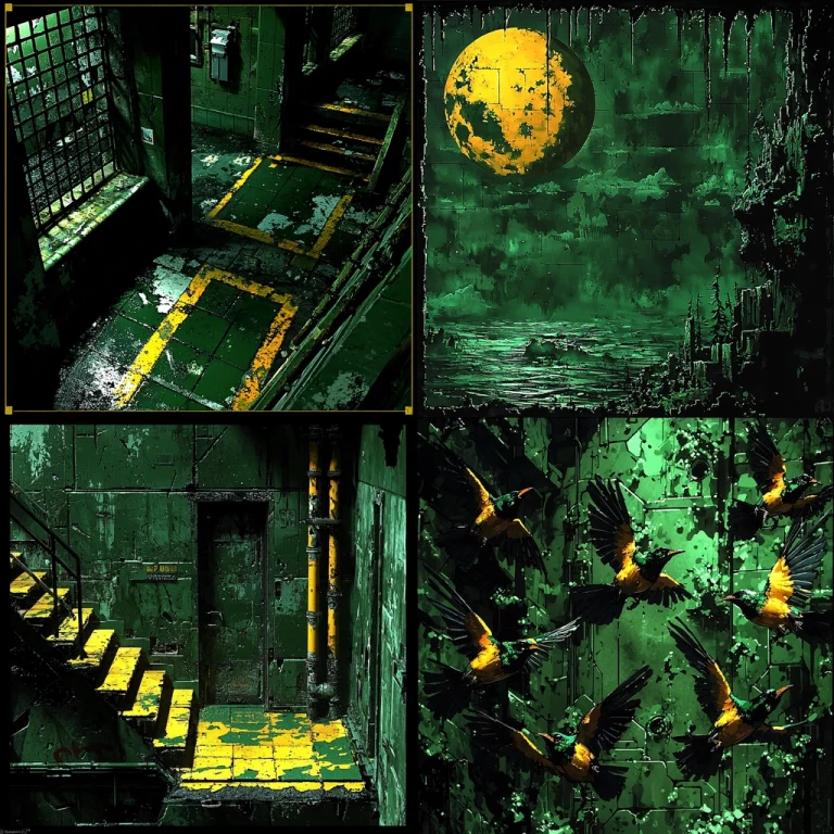 Vivid Green and Yellow Contrast - Midjourney style sref code