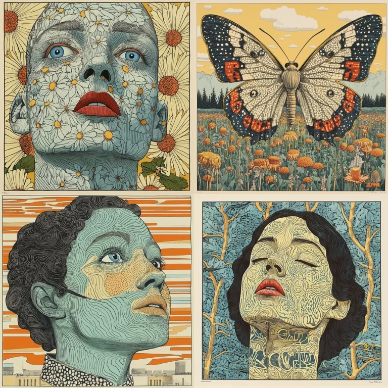 Floral Pattern with Realistic Scenes - Midjourney style sref code