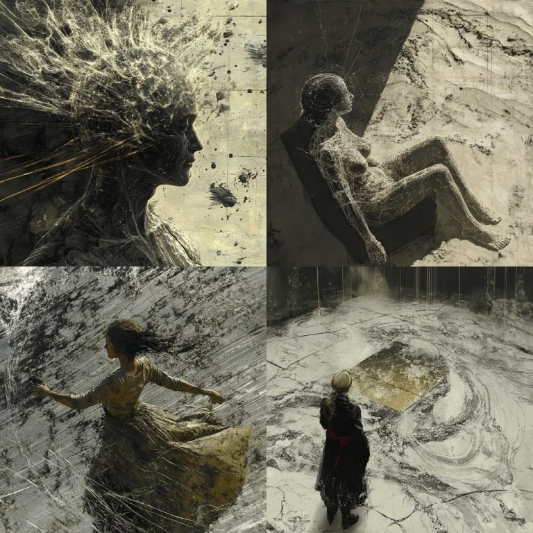 Textured Monochrome with Splashes - Midjourney style sref code