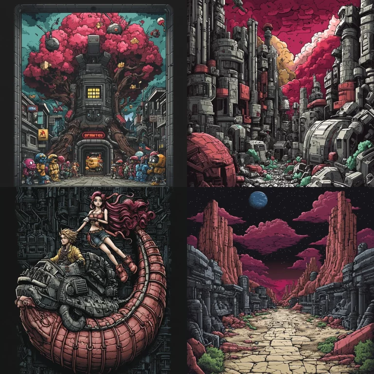 Vibrant Mechanical Landscape - Midjourney style sref code