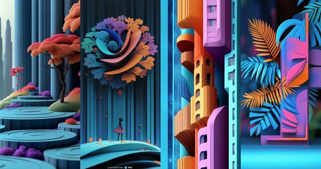 Vibrant Chromatic Architecture - Midjourney style sref code