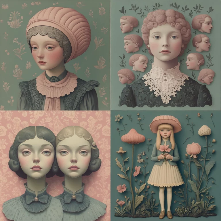 Pastel Victorian Relief - Midjourney style sref code