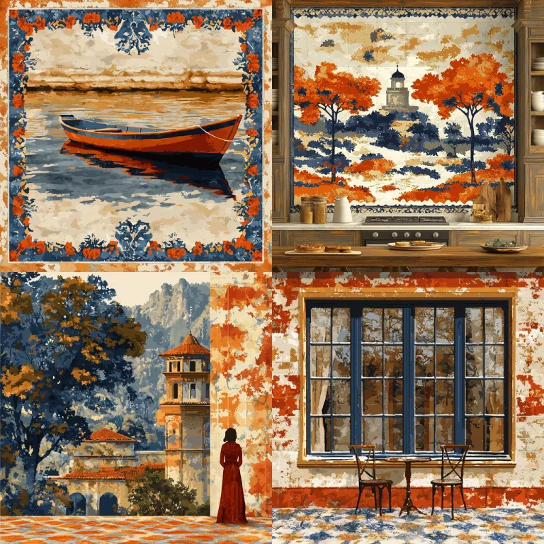 Terra Cotta and Deep Blue Palette - Midjourney style sref code