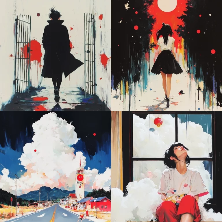 Contrast Ink Effect with Red Accents - Midjourney style sref code