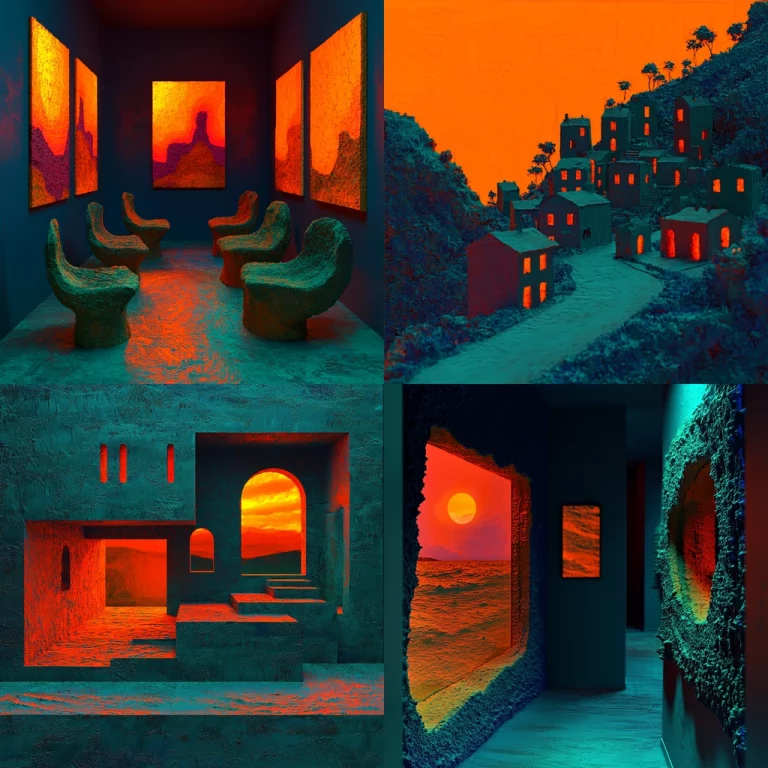 Vibrant Orange and Blue Contrast - Midjourney style sref code